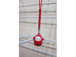 Lucky Cat Bag Charm Red Suit