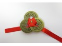 Three Lucky Chinese Coins tied with Red Ribbon 23mm