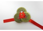 Three Lucky Chinese Coins tied with Red Ribbon 23mm