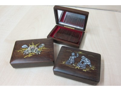 Chinese Pocket Mirror and Wooden Comb