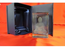 Laser Etched Crystal Block - Meditating Buddha